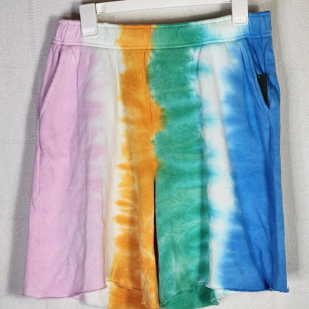 Wild Fable Multi Color Tie Dye Cotton Poly Material Elastic Tie Waist Shorts M - Picture 1 of 16